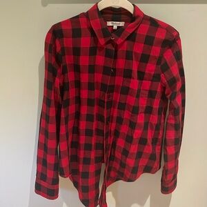 Madewell red and black blouse EUC